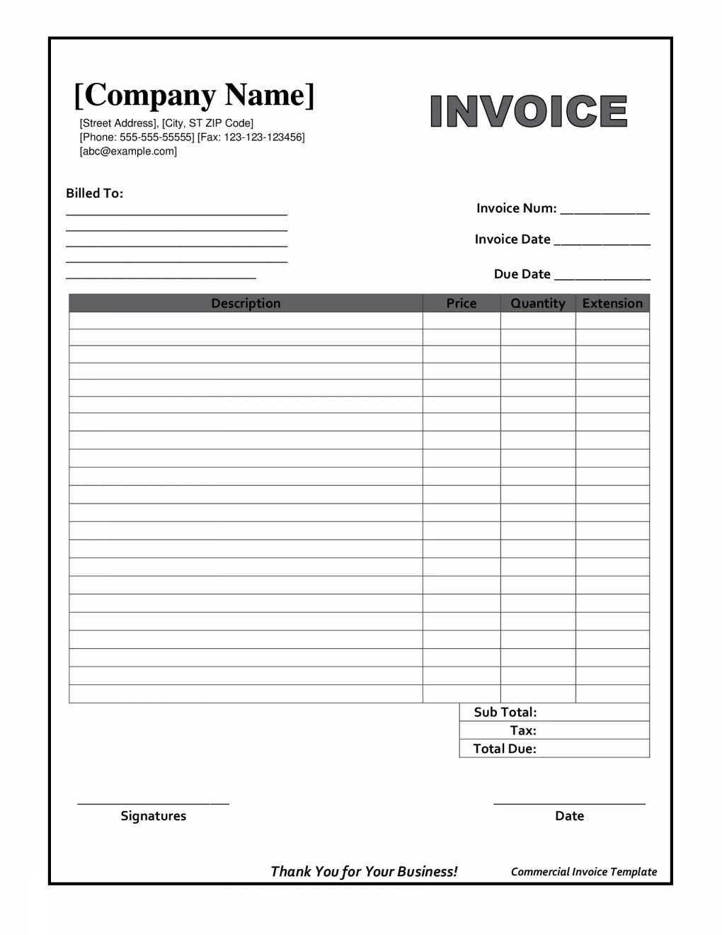 Quickbooks Invoice Templates Free Download Template Copy Of A Blank 