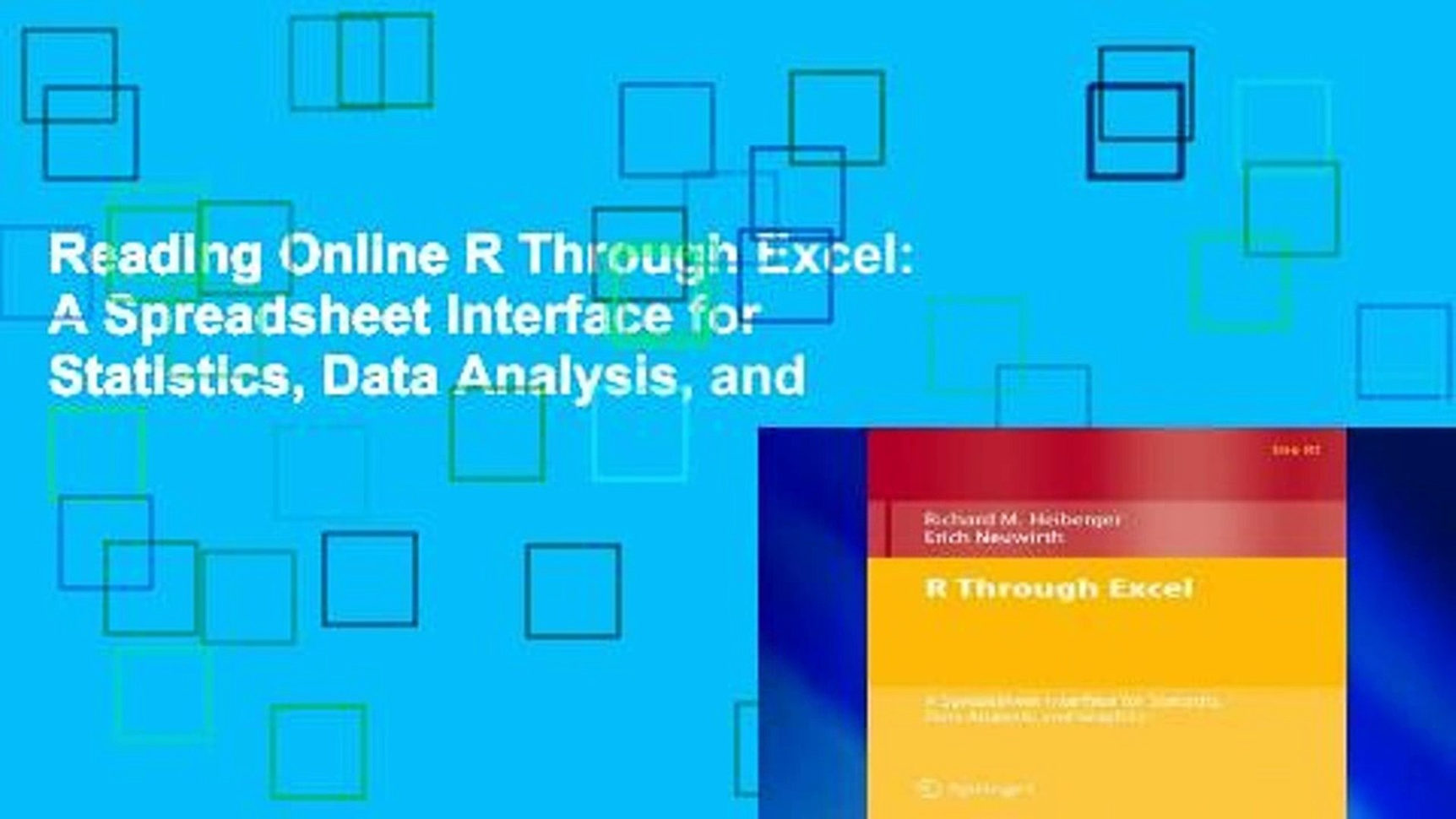 Reading Online R Through Excel: A Spreadsheet Interface For Within Data Analysis Spreadsheet