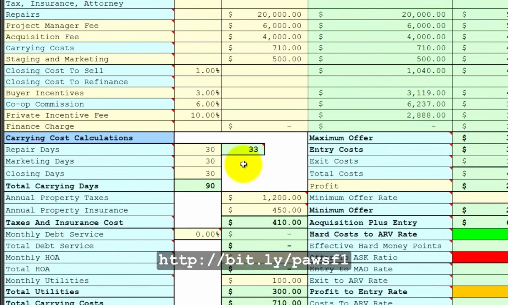 Real Estate Investment Analysis Excel Spreadsheet