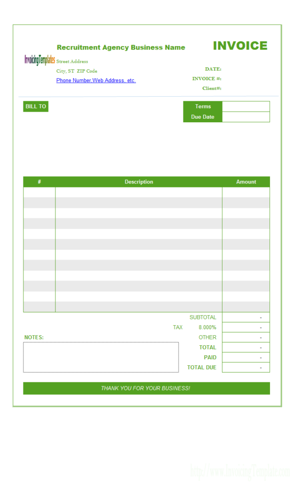 Recruitment Agency Invoice Template To Job Invoice Template