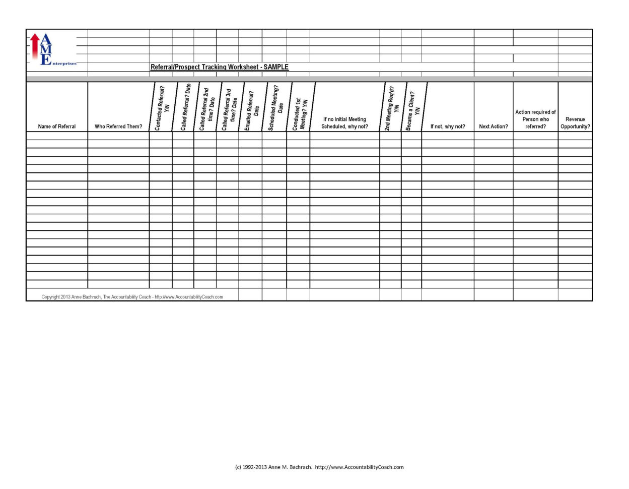 Referral/prospect Tracking Spreadsheet – Sample – Free Download Throughout Prospect Tracking Spreadsheet Referral/prospect Tracking Spreadsheet – Sample – Free Download Throughout Prospect Tracking Spreadsheet