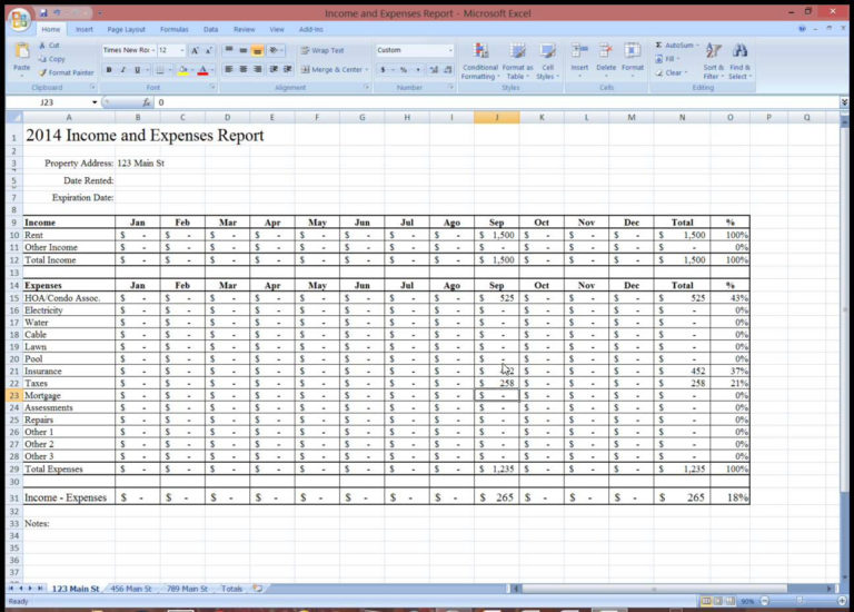 Property Management Expenses Spreadsheet — db-excel.com