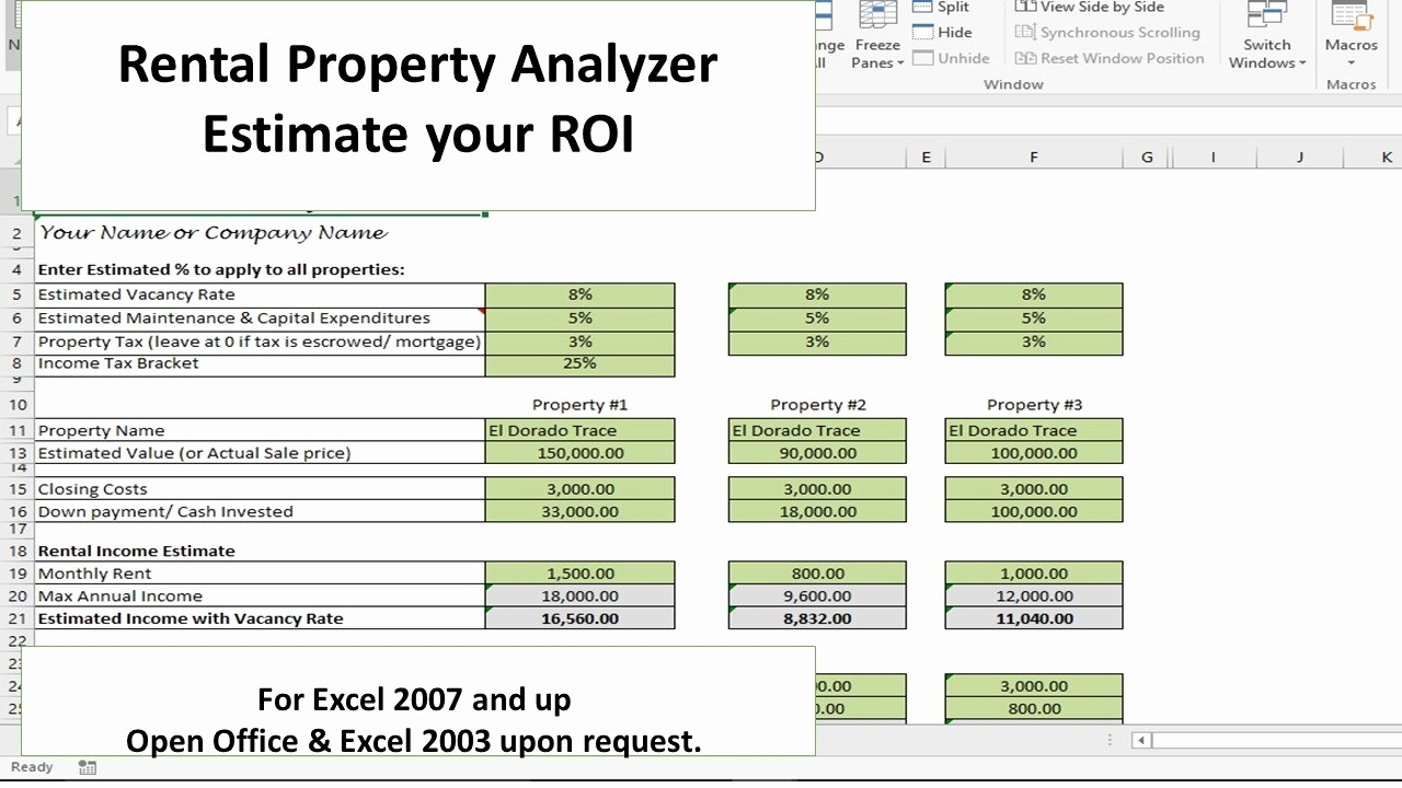 Rental Property Roi Spreadsheet Fresh Investment Property Analyzer Intended For Investment Property Calculator Excel Spreadsheet