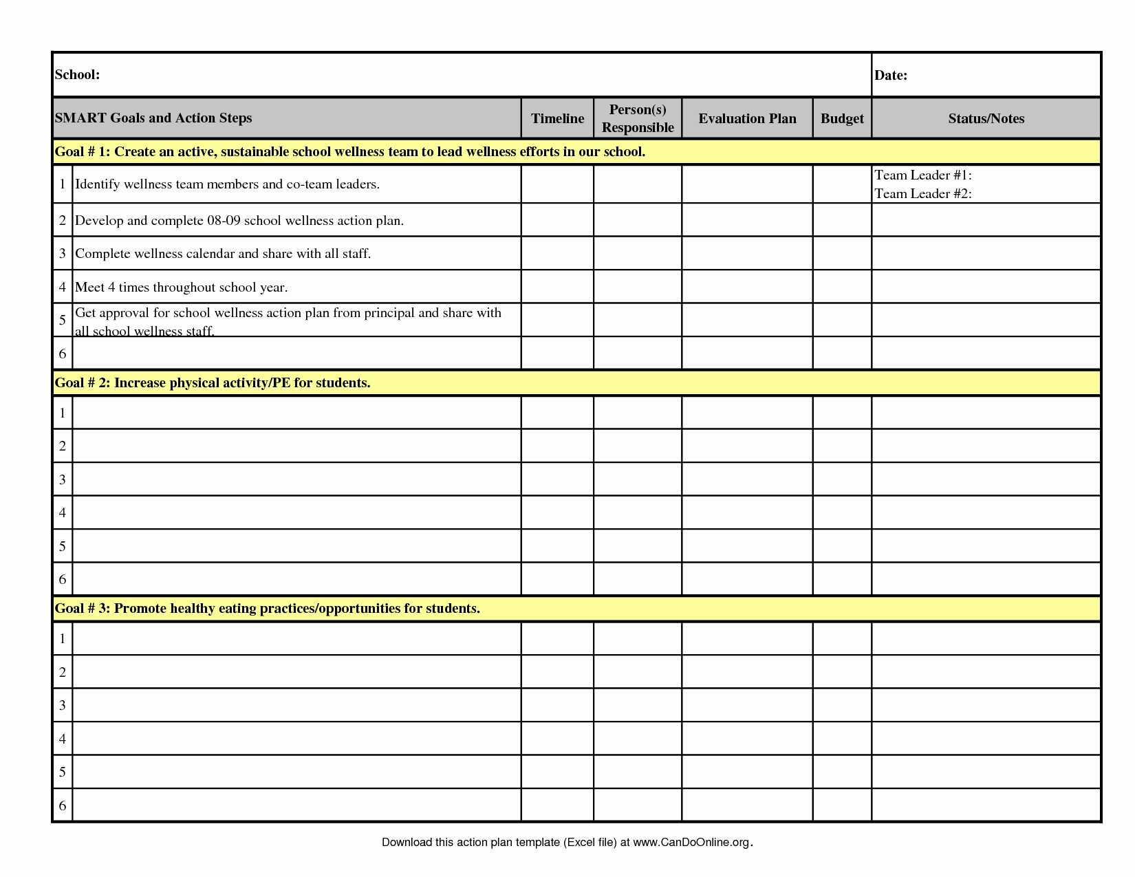 Activity Tracker Excel Template