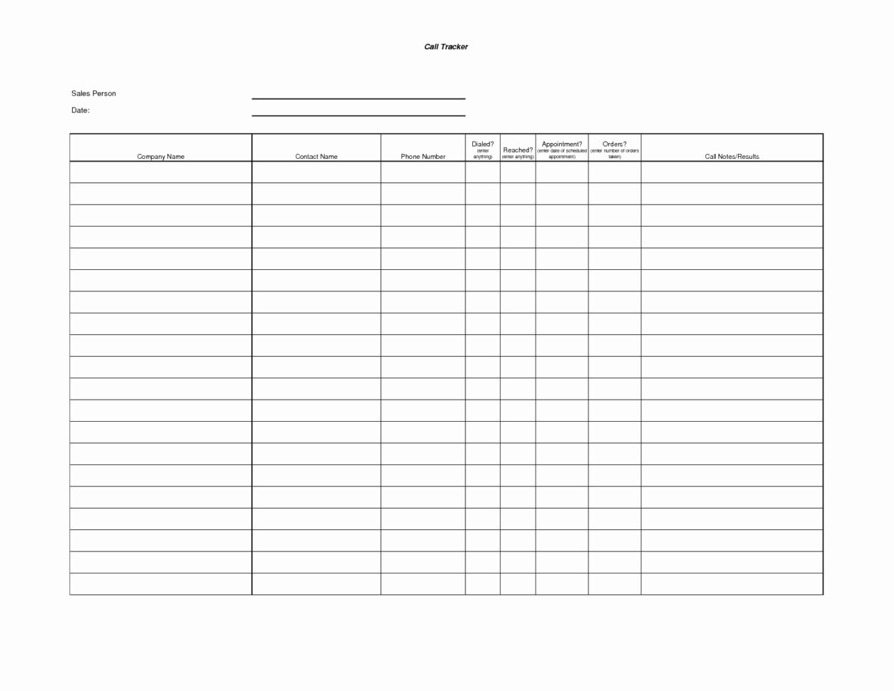 Sales Calls Tracking Template Luxury Sales Call Report Template Inside Sales Call Tracker Template
