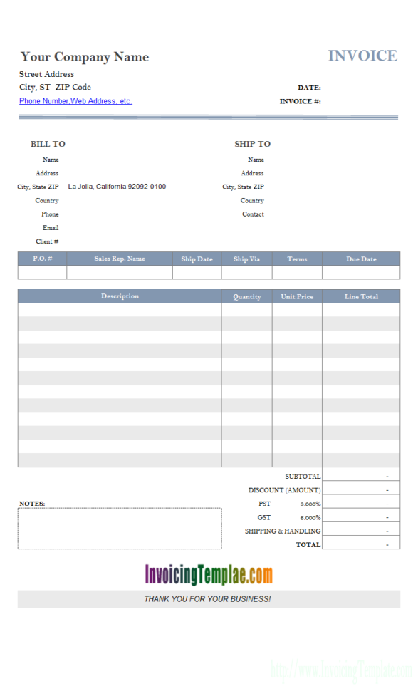 Sales Invoice Template Within Invoice Template Excel Free Download