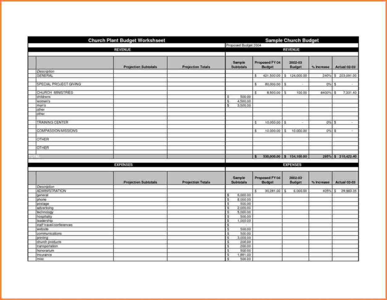 Sample Church Budget Spreadsheet Excel Spreadsheets Group Ministry For Budget Forms Sample