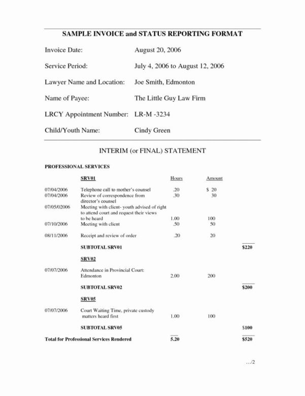 Sample Invoice Attorney Attorney Billing Template Within Legal Invoice   Sample Invoice Attorney Attorney Billing Template Within Legal Invoice Template 601x778 