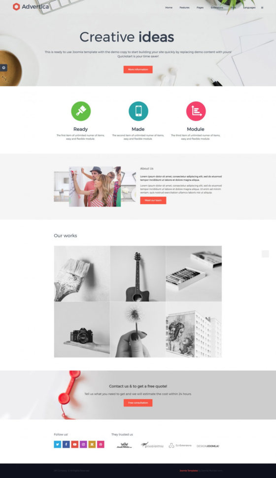 Simple Company Joomla Template   Joomla Monster Intended For Company Templates