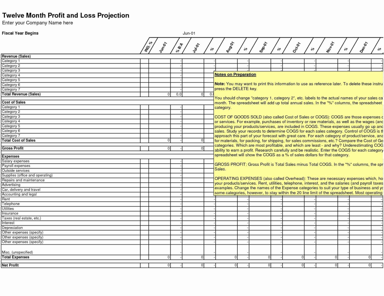 Small Business Tax Spreadsheet Template —