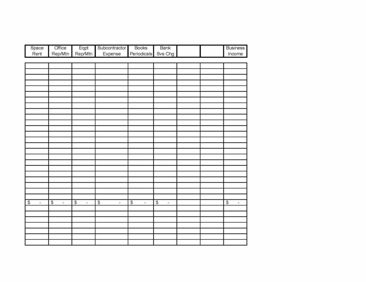 Small Business Income And Expenses Spreadsheet Tax Organizer And Business Expenses Template Free Download