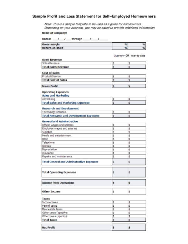 Income Statement Template For Small Business Business Spreadshee income ...