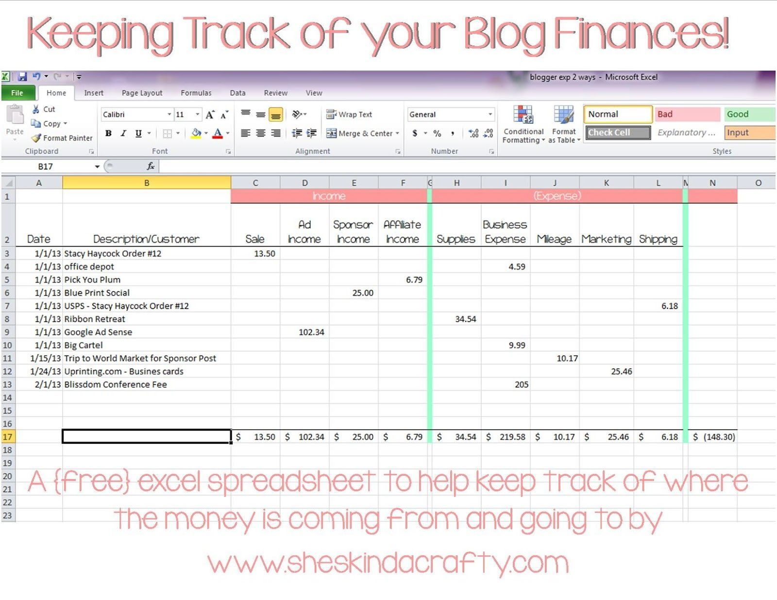 free excel template for business income and expenses