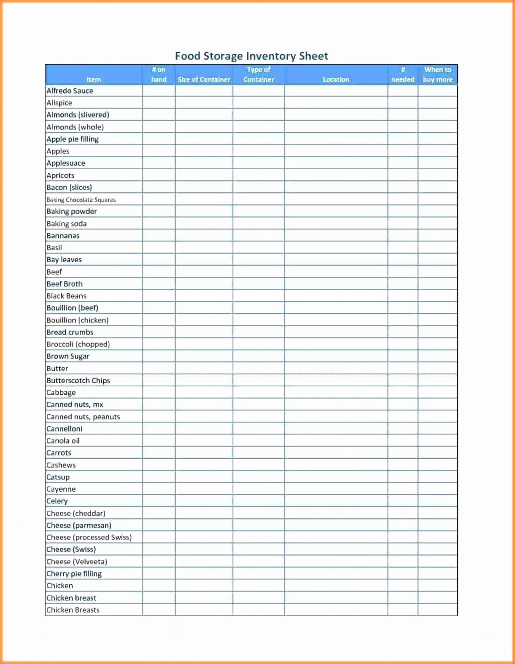 Food Cost Spreadsheet Template - Printable Templates Free