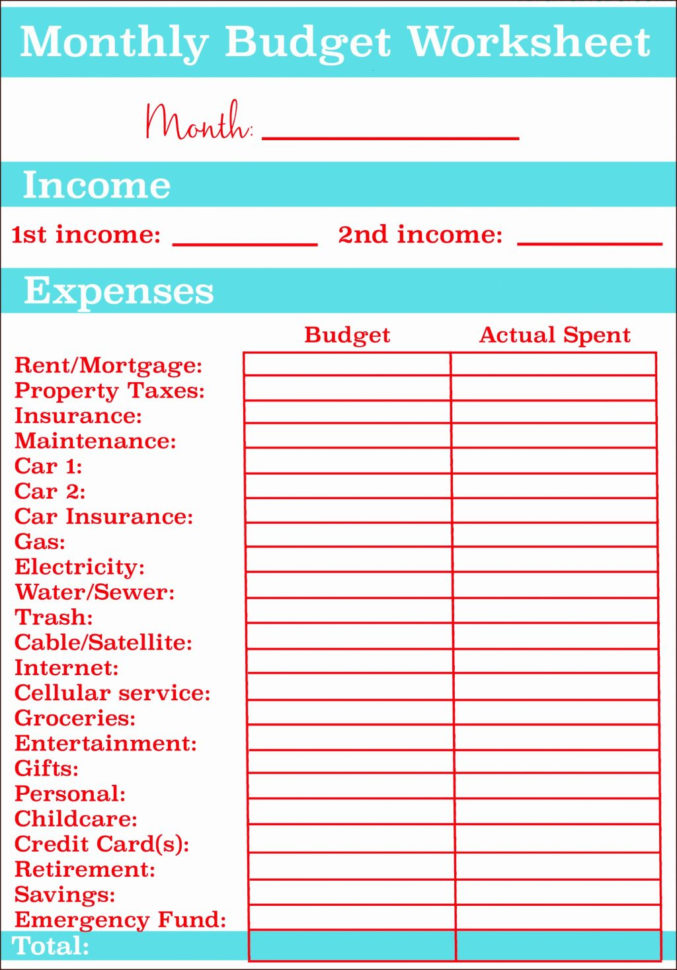 Spreadsheet Monthly Budget Sheet Template Excel Best S Of Free Bud With Spreadsheet For A Budget