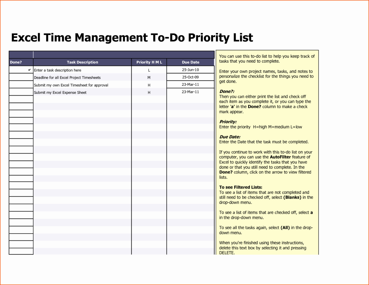 Spreadsheet Software Examples Unique Project Management Task List Intended For Task Management Spreadsheet