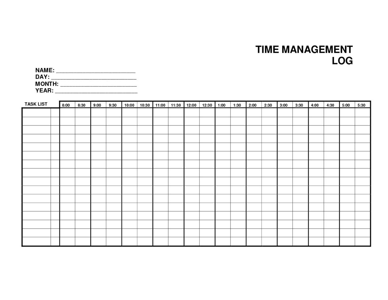 Time Management Forms Weekly Log Template 28 5 Sheet Templates For To Time Management Sheet Template
