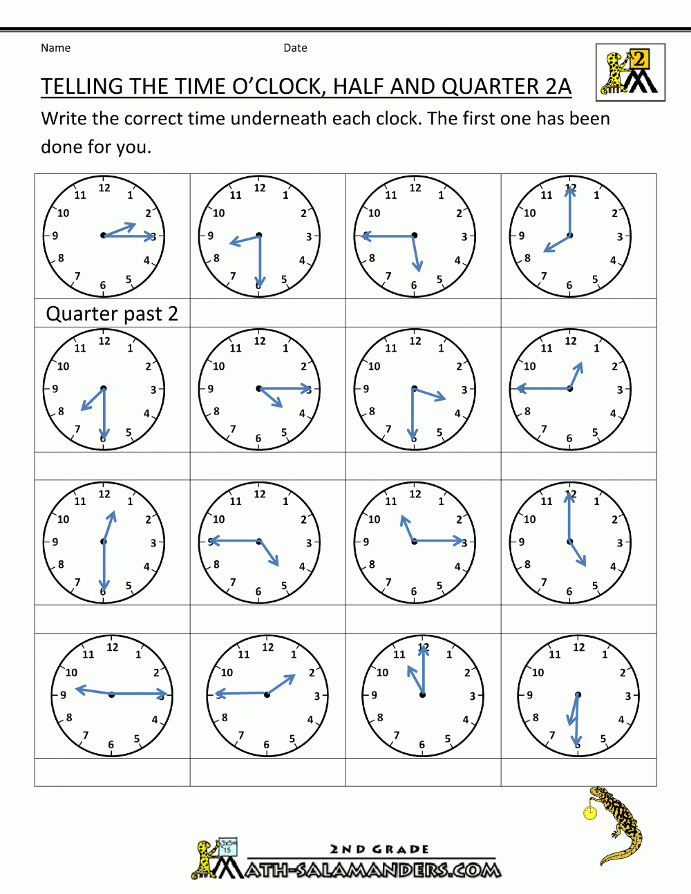 Time Worksheet O'clock, Quarter, And Half Past Within Time Clock Cheat Sheet