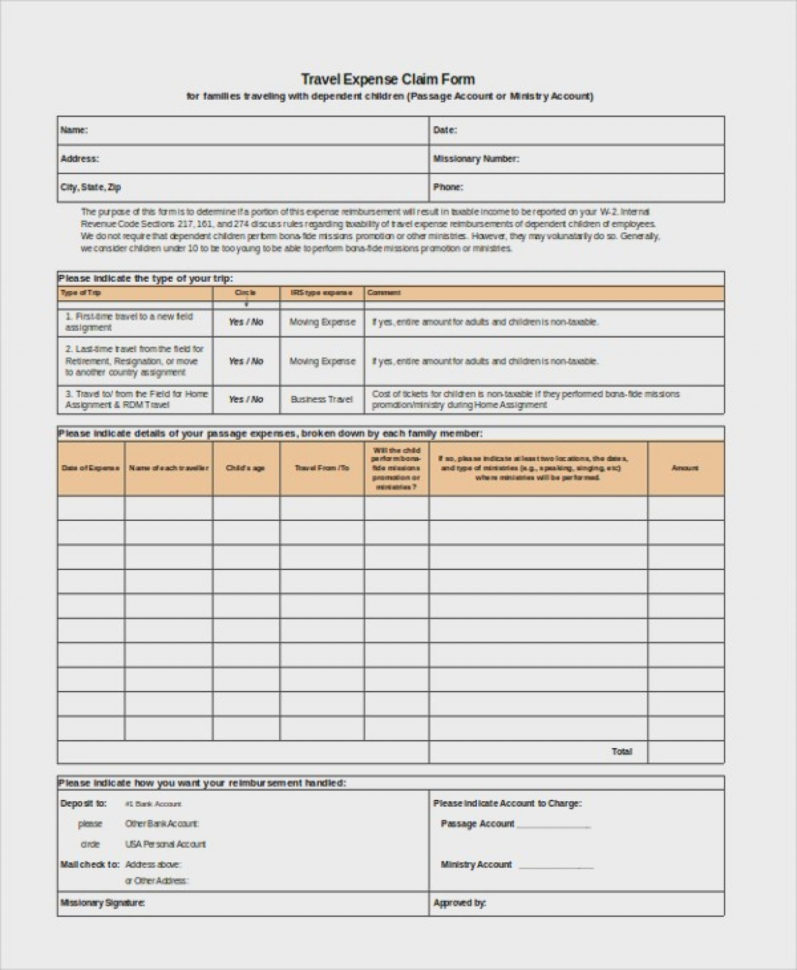 Travel Expense Form Simple – Adadrivered And Simple Expense Form
