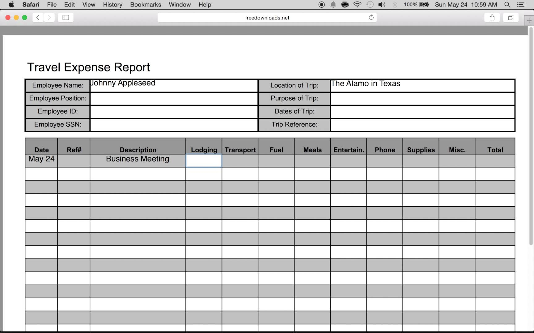 Travel Expense Form Template Excel #c7Bd1E7B0C50 - Proshredelite For Excel Business Travel Expense Template