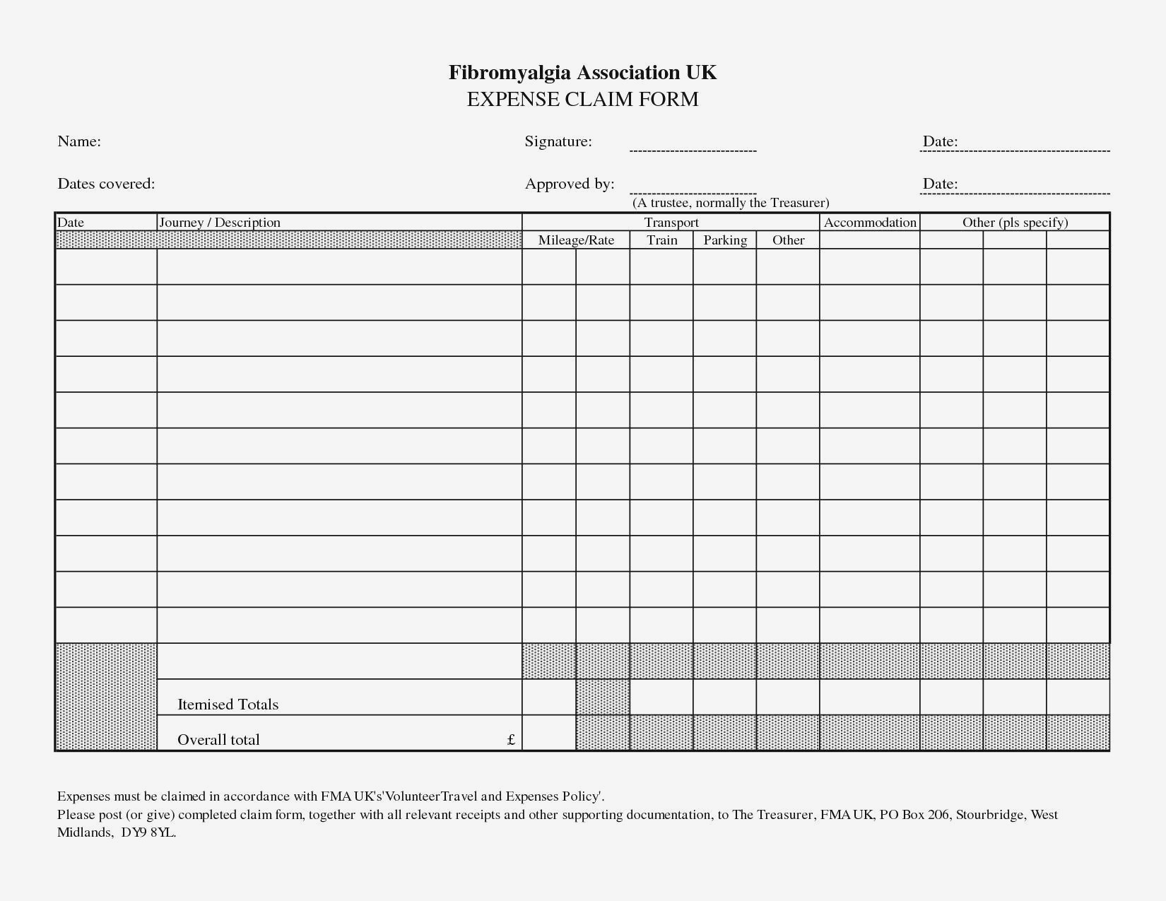 Treasurer Report Form Business Expense Log Template Save Travel With