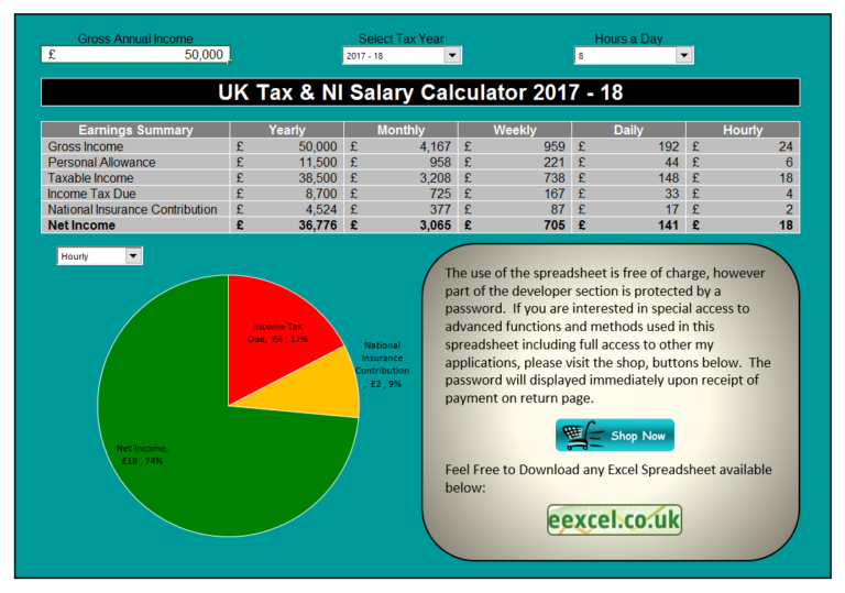 Uk Salary Calculator Template Spreadsheet Eexcel Ltd inside Tax