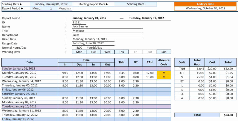 Vacation Time Tracking Spreadsheet Awesome Excel Timesheet Within Employee Time Tracking 4349