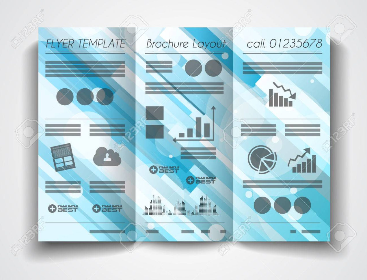 Vector Tri Fold Brochure Template Design Or Flyer Layout To Use To Business Applications Template