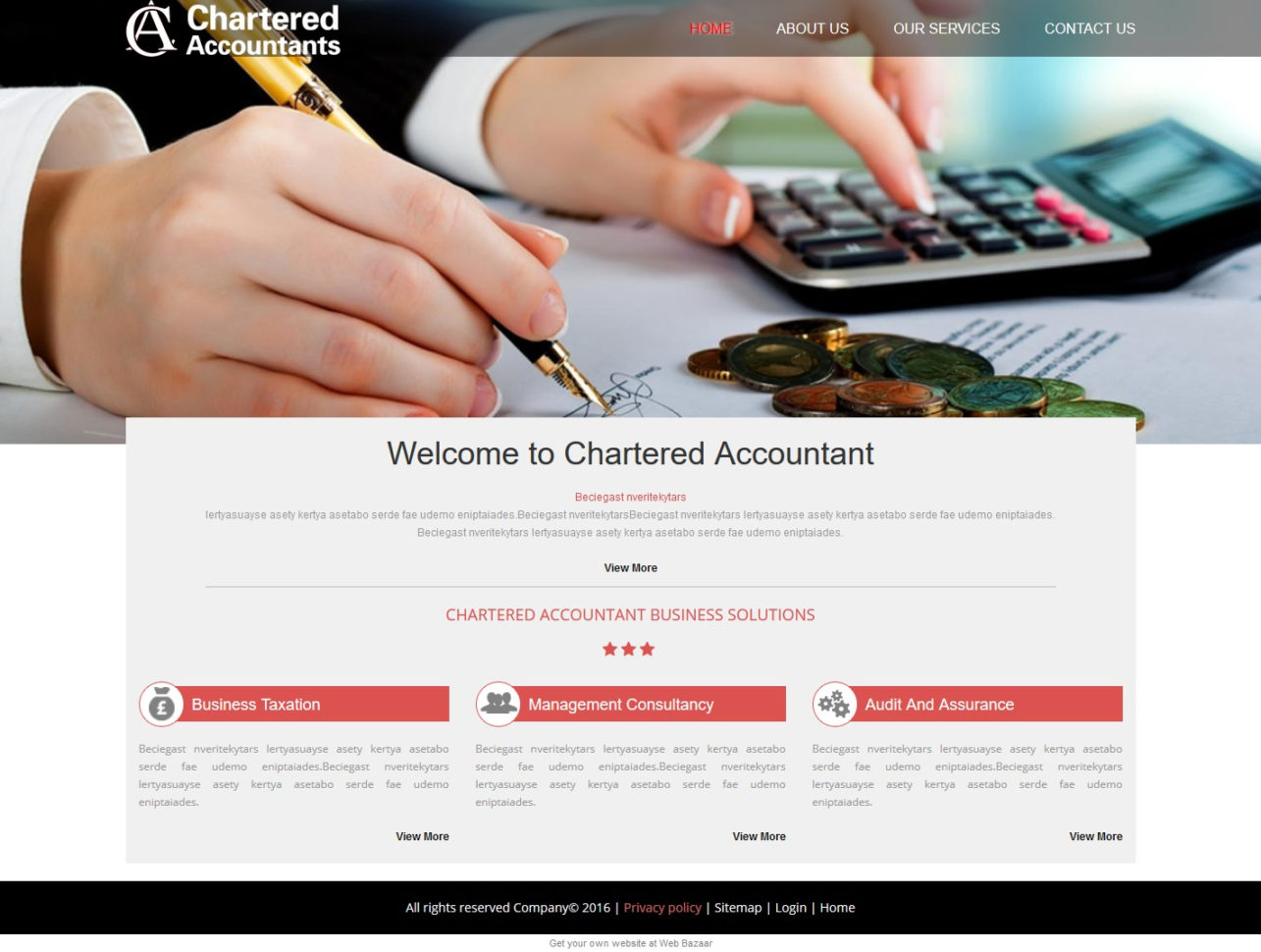 Web Design, Web Cms, Web Hosting, Personalized Domain Name   Web Bazaar To Chartered Accountant Website Templates Free Download