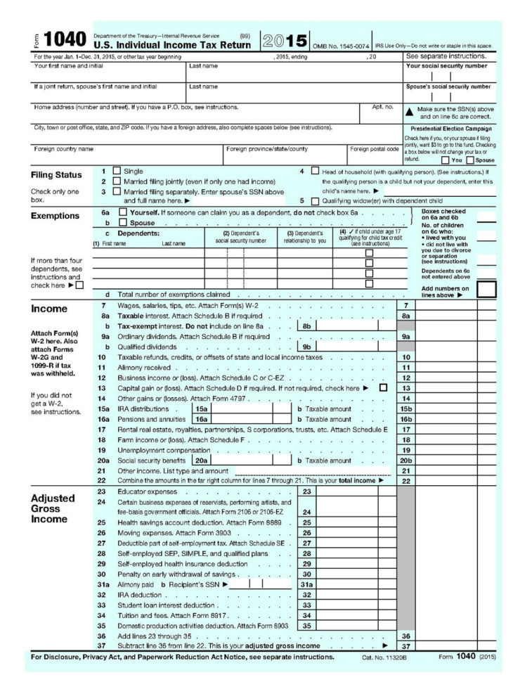 free 1040ez tax form download