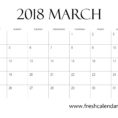 2018 Calendar Spreadsheet Regarding March 2018 Calendar Printable Templates