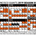 2018 Mlb Schedule Spreadsheet In Giants 2019 Printable Schedule  San Francisco Giants