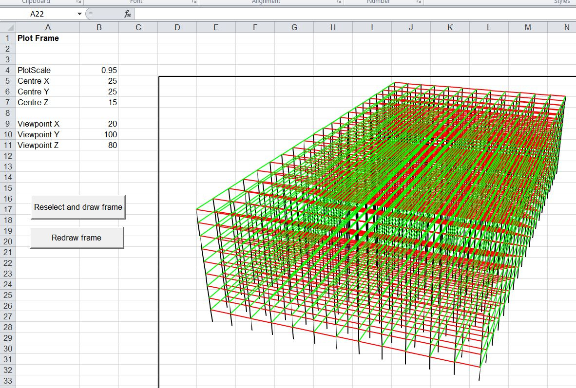 3D Spreadsheet In 3Dframe – 3D Frame Analysis For Excel  Newton Excel Bach, Not Just