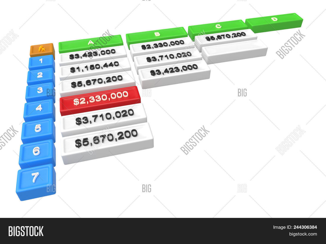 3D Spreadsheet Regarding 3D Spreadsheet One Image  Photo Free Trial  Bigstock
