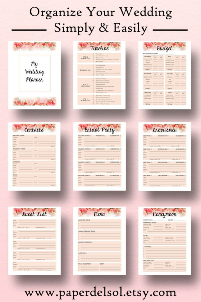 A Practical Wedding Spreadsheets With Impressive Free Wedding Planning Book Customizable And Free Wedding