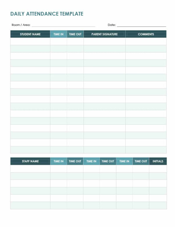 Absence Tracking Spreadsheet for 40+ Free Attendance Tracker Templates ...