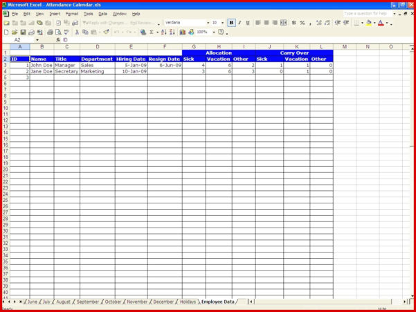 Absenteeism Tracking Spreadsheet Spreadsheet Downloa absenteeism ...