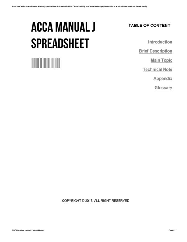 Acca Manual J Spreadsheet — db-excel.com