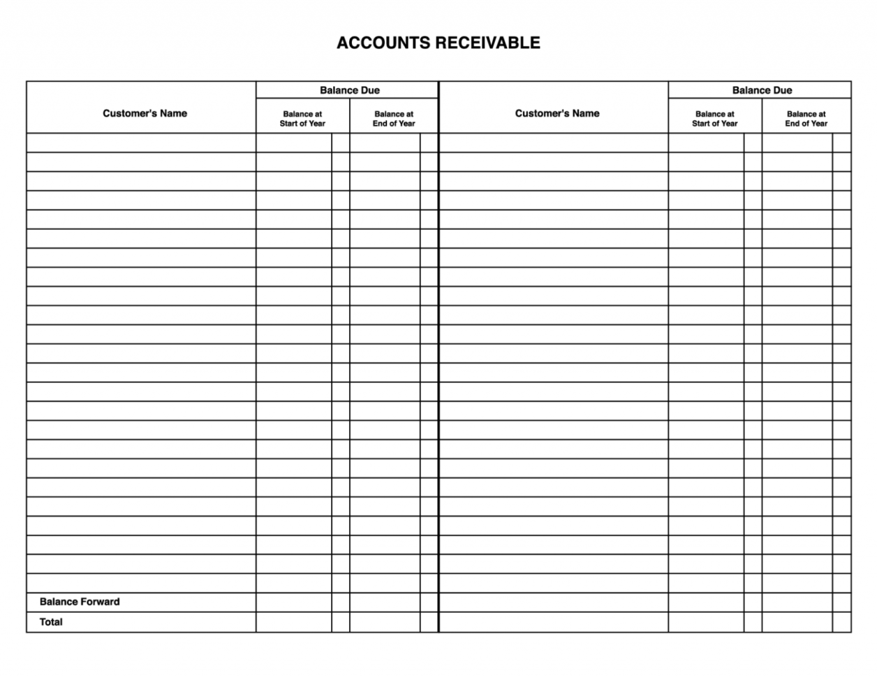 Accounts Receivable Spreadsheet Template inside Free Accounting