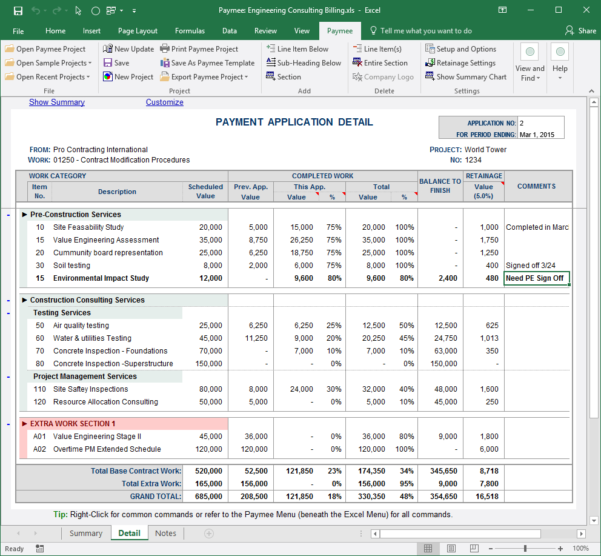 Aia Schedule Of Values Spreadsheet in Payment Application Made Easy For