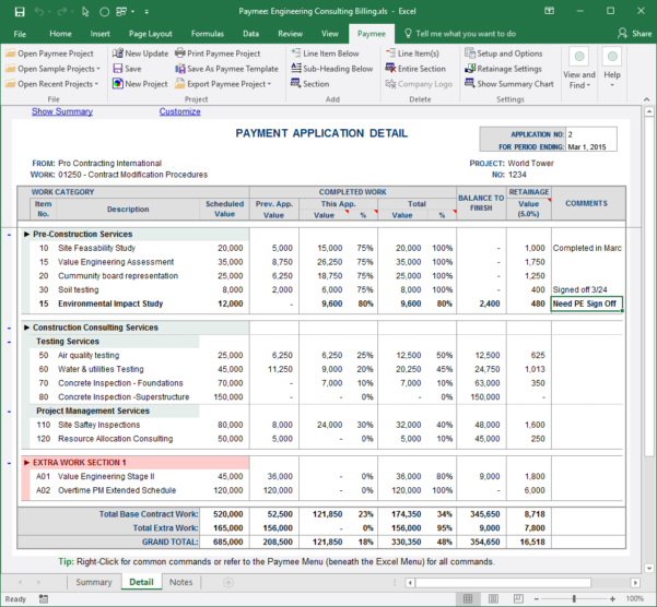 Aia Schedule Of Values Spreadsheet In Payment Application Made Easy For 