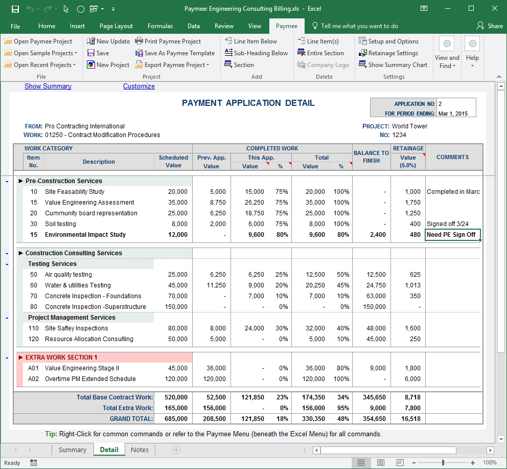 Aia Schedule Of Values Spreadsheet In Payment Application Made Easy For Excel  Free Download And Software