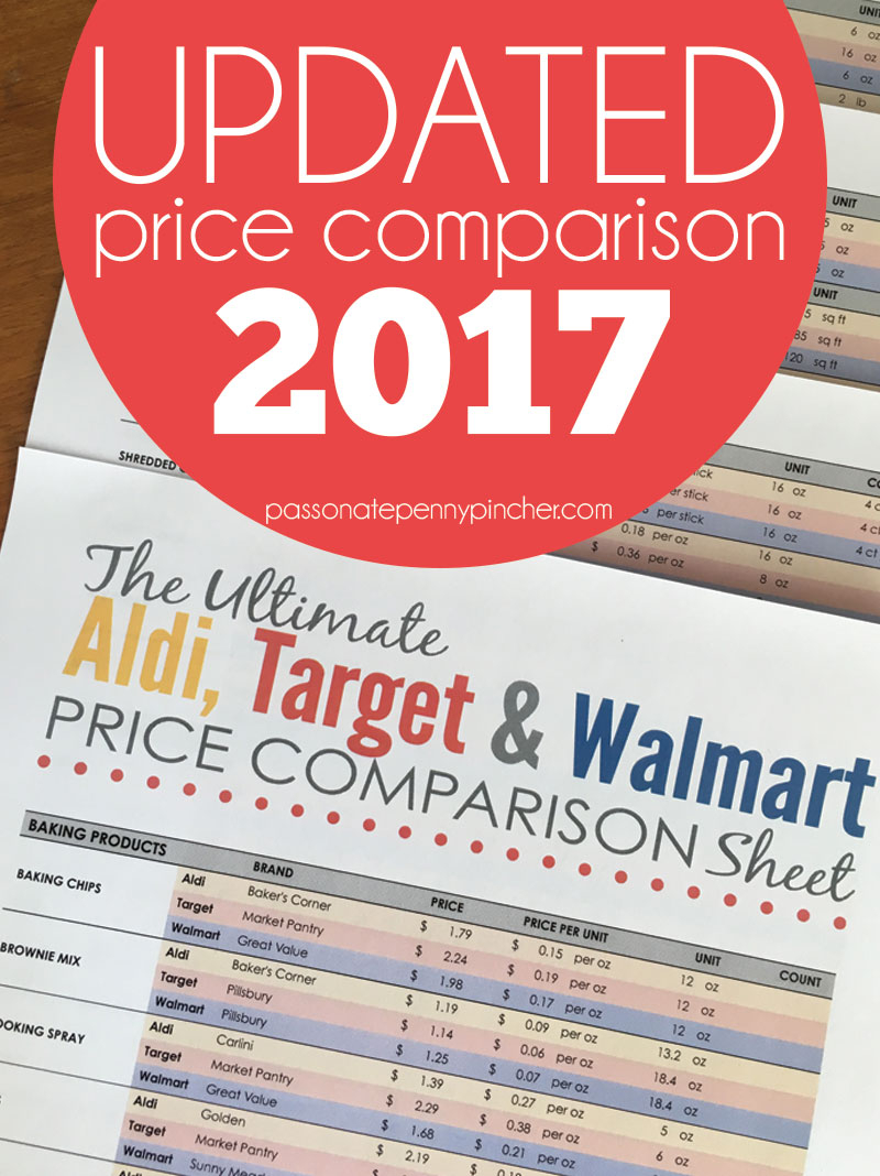 Aldi Price List Spreadsheet 2018 For The Ultimate Aldi, Target  Walmart Price Comparison Sheet