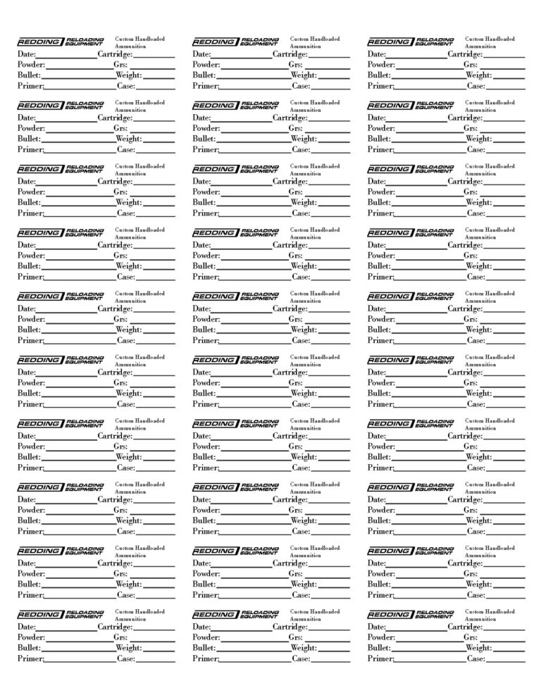 Ammunition Inventory Spreadsheet regarding Redding Advanced Load Data ...