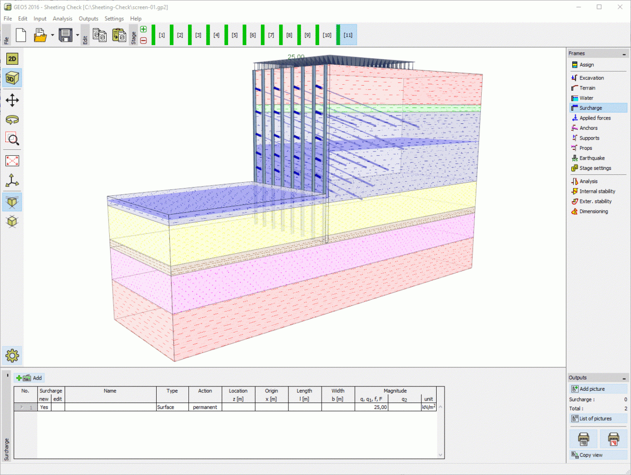 Anchored Sheet Pile Wall Design Spreadsheet Regarding Sheeting Check  Geotechnical Software Geo5  Fine