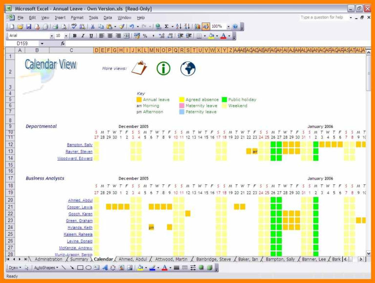 Annual Leave Spreadsheet —