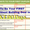 Apartment Investment Analysis Spreadsheet Throughout Checklist To Your First Apartment Building Deal In The Next 90 Days