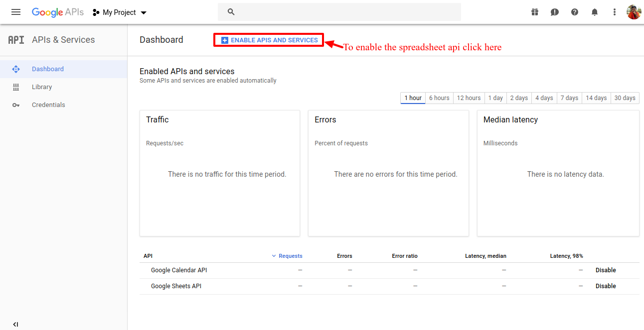 Api Enabled Spreadsheet Inside Crud Operation On Google Spreadsheet Using Nodejs