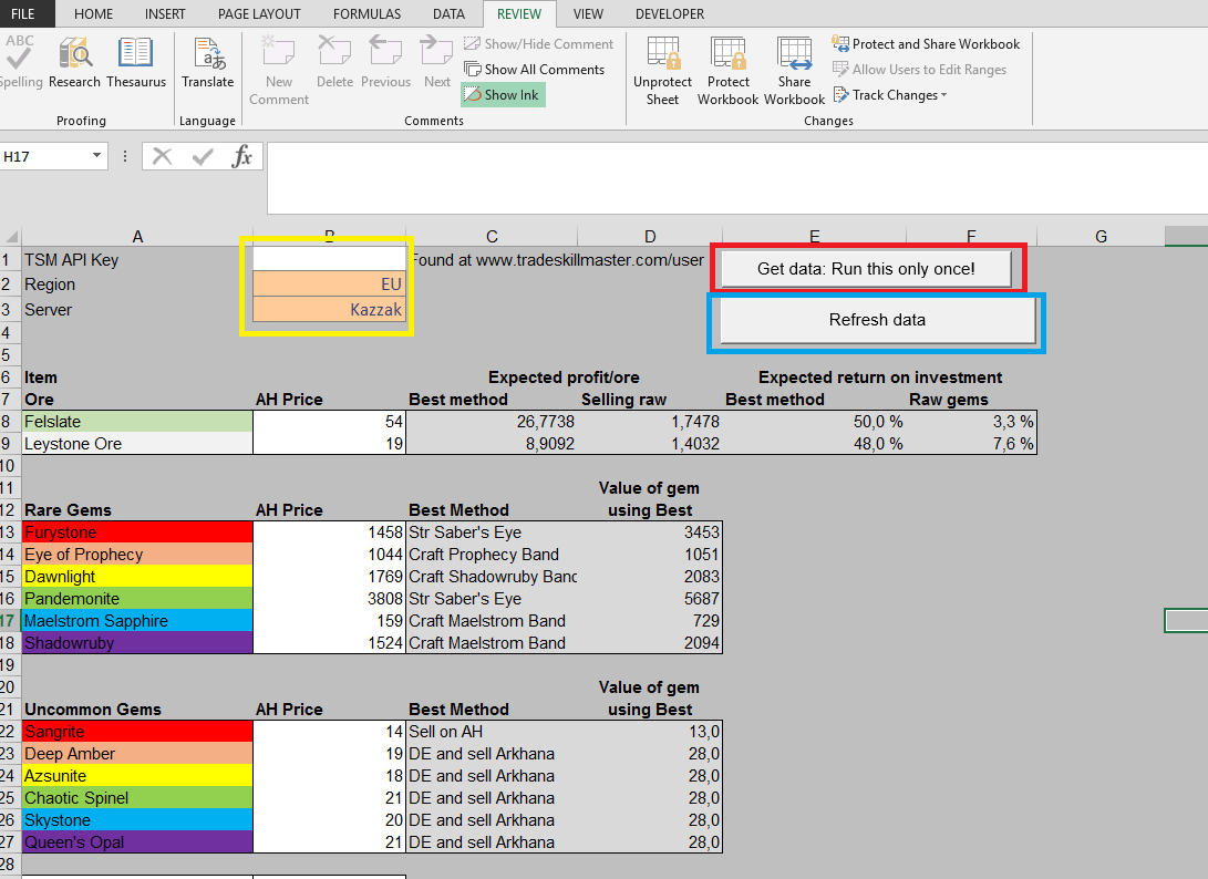 Api Enabled Spreadsheets With Apienabled Jewelcrafting Spreadsheet  The Lazy Goldmaker