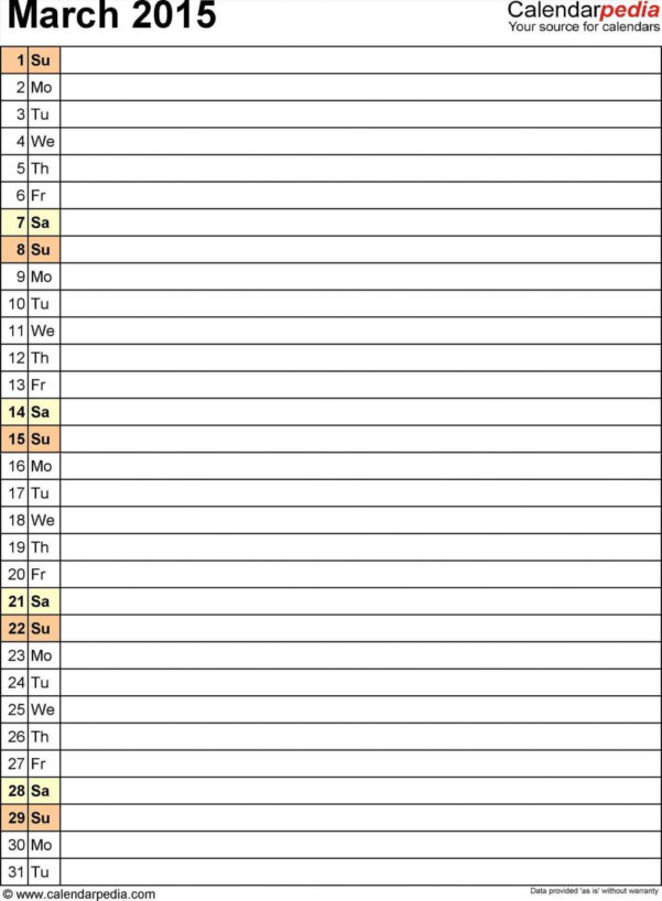 Daily Appointment Sheet Template Free